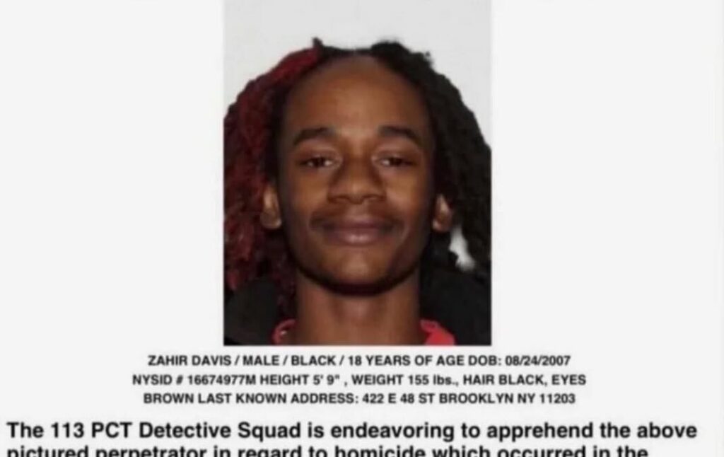 Zahir Davis Shooting-Murder Brooklyn, NY Death: Zahir Davis Wanted for Murder of 15-Year-Old Jaden Pierre in NYC Park Shooting