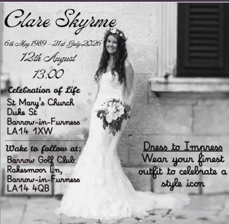 Clare Skyrme Obituary: Barrow-in-Furness Mourns Beloved 37-Year-Old Remembered for Her Kindness, Loyalty, and Beautiful Spirit