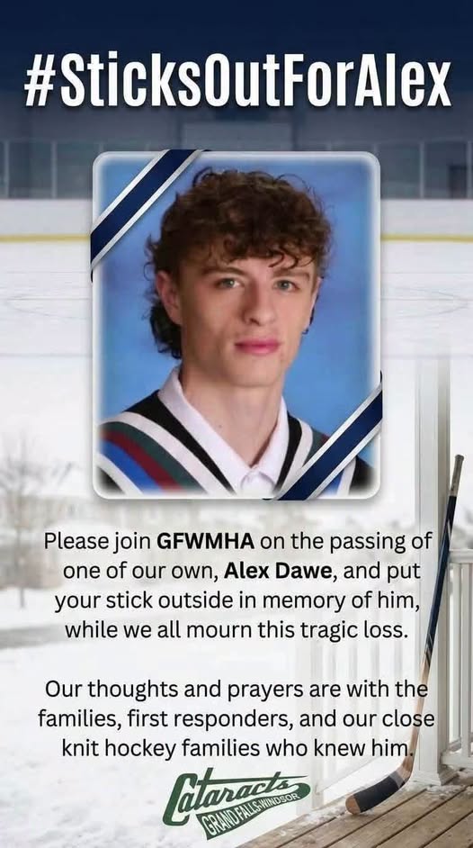 Alex Dawe Obituary: South Brook, NL and GFWMHA Mourn the Heartbreaking Loss of Beloved Young Hockey Player